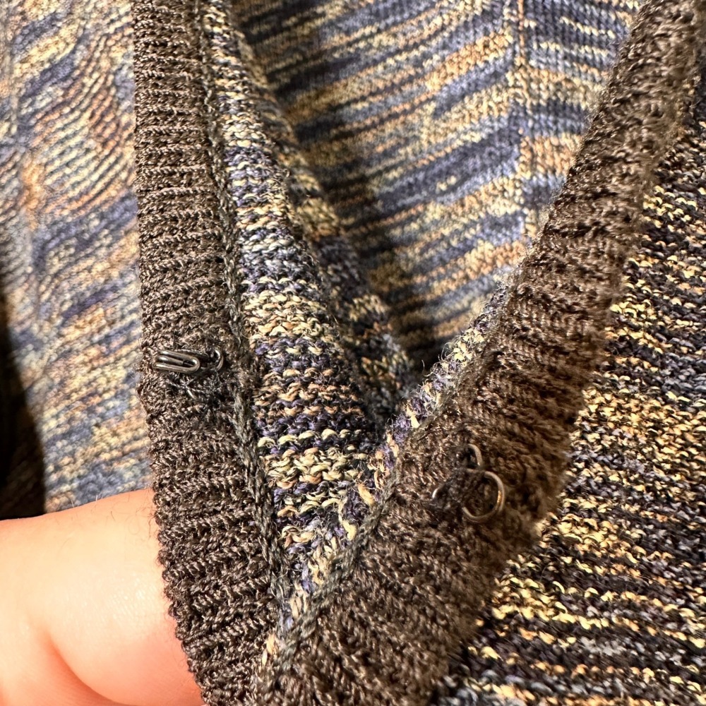 Alnoral Vintage 90s Wool Blend Knit Cardigan and Top Twin Set Blue Brown 1X USA - Picture 4 of 16